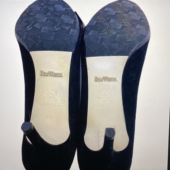 Ron White Gorgeous Black Suede Shimmering Pink Bow Shoes Made in Italy 🇮🇹 - Picture 8 of 15